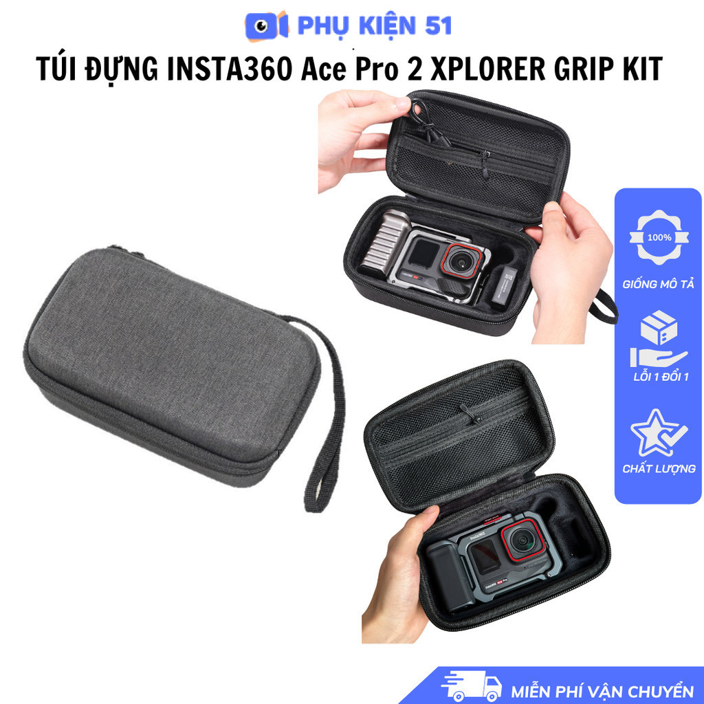 Túi chống sốc Insta360 Ace Pro 2 Xplorer Grip Kit bảo vệ khung máy