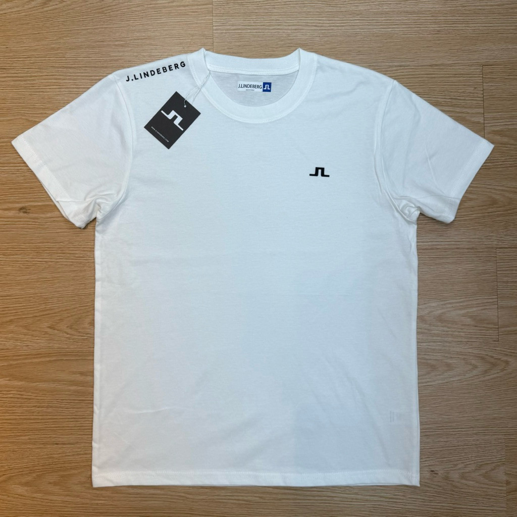 Áo thun dáng rộng unisex JLINDEBERG, cổ tròn lớn, thiết kế in vai