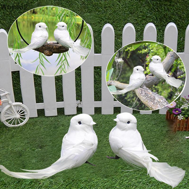 [Woyao2] 1 Con Chim Nhân Tạo Mô Phỏng Chim Nhỏ, Chim Trắng, Chim Lông, Chim Nhỏ Trắng Trang Trí Chim