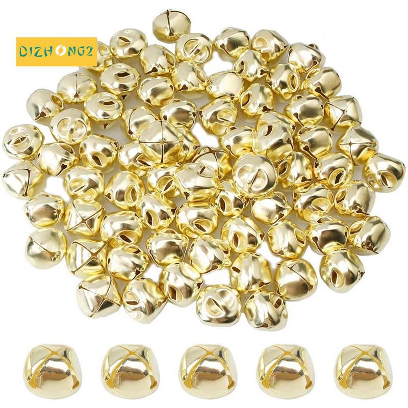 100 Miếng Chuông Jingle, Chuông Jingle Kim Loại 15 Mm Mini Thủ Công Chuông Hạt Cho DIY Vàng