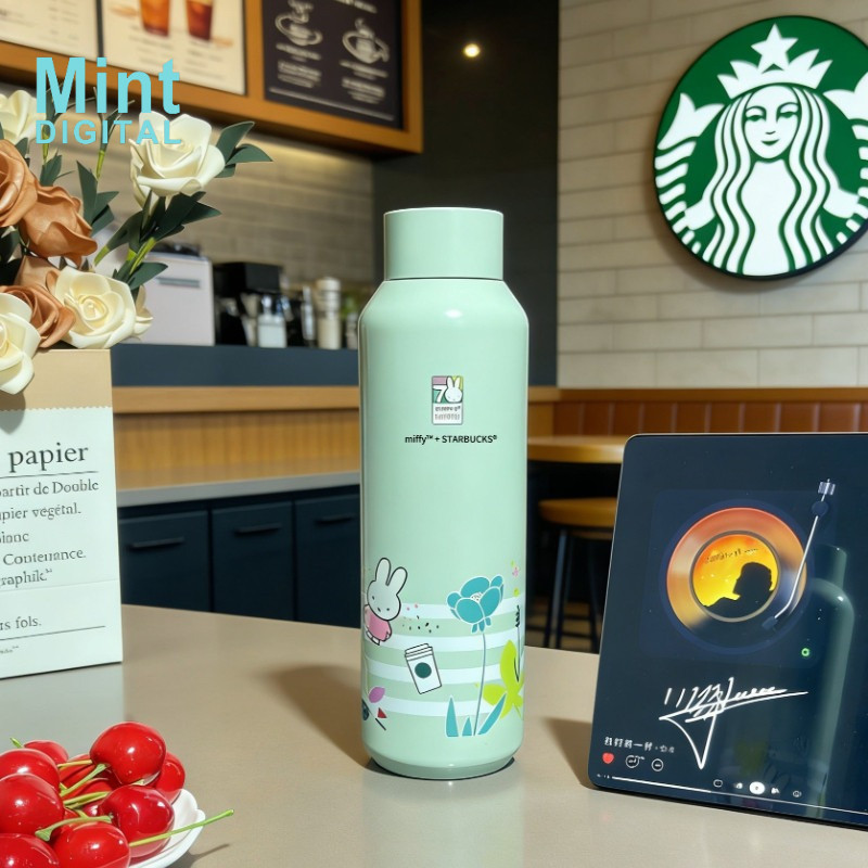 Starbucks x Miffy Rabbit Limited Chai Xanh Bạc Hà 500ml - Cốc Giữ Nhiệt Miệng Nhỏ Inox 316, Cốc Du L