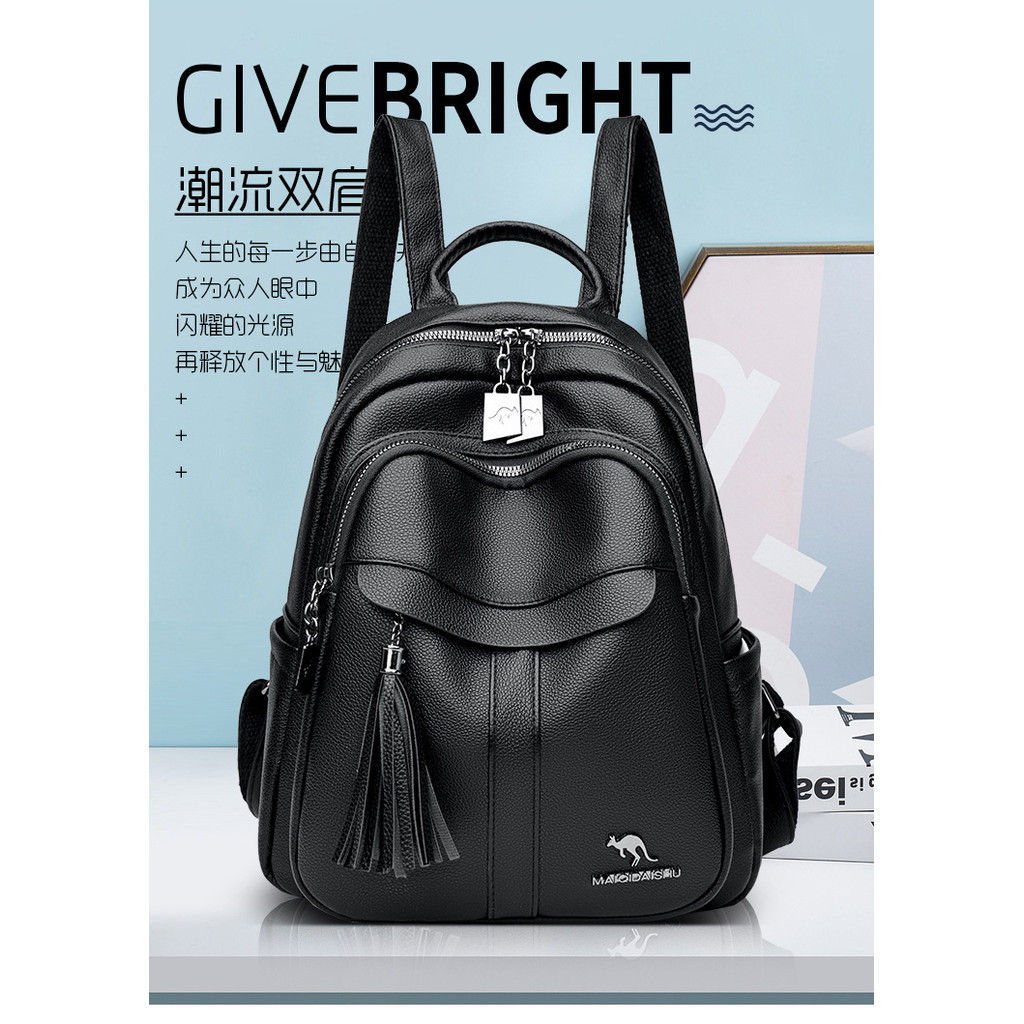 Genuine women's bag, real soft leather backpack, trendy new fashion casual backpack, large capacity 