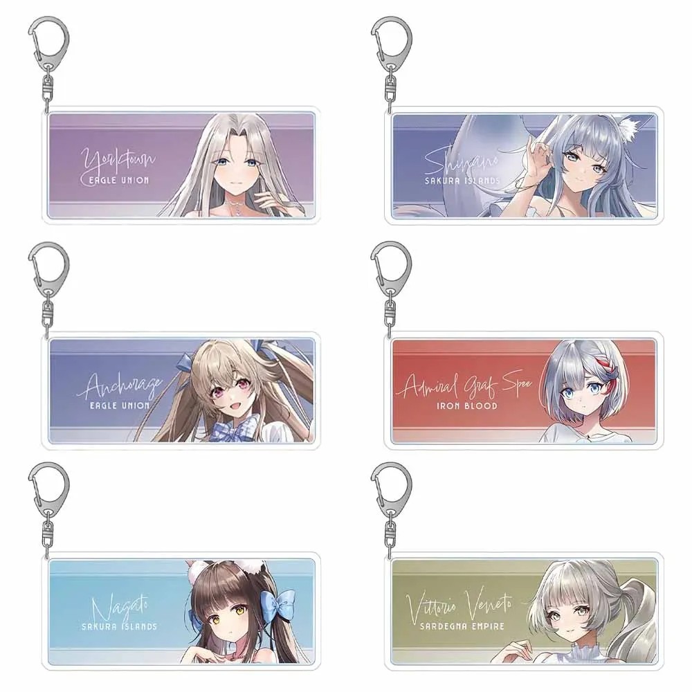 Móc khóa Anime Azur Lane Mica Acrylic nhân vật Yorktown Shinano Anchorage phụ kiện trang trí cặp sác