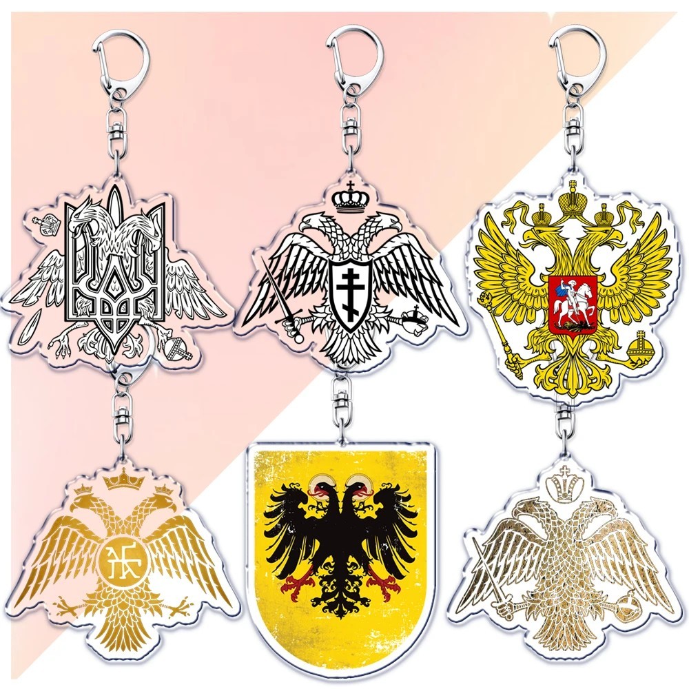 Móc khóa Đại bàng hai đầu Đế chế La Mã Thần thánh Holy Roman Empire Medieval Acrylic trang trí cặp s