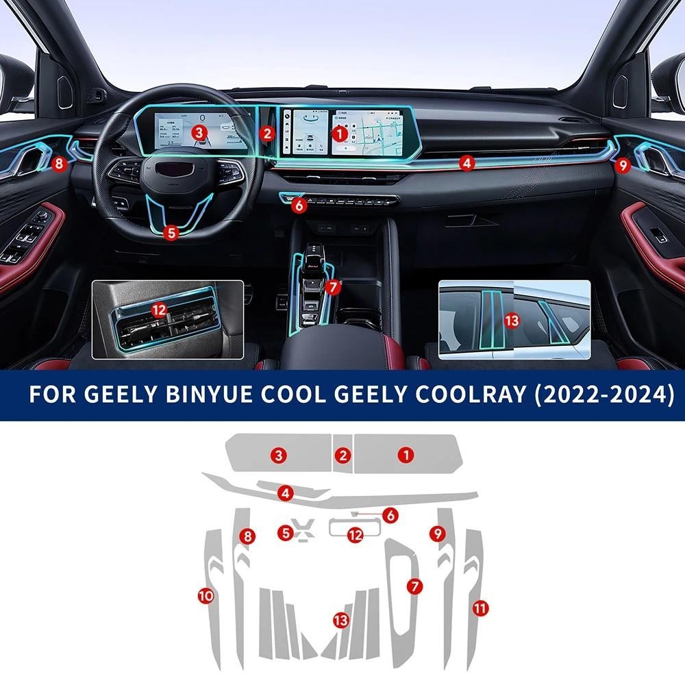 Dành Cho Geely COOLRAY 2022 2023 2024 Cho Geely Binyue Mát Phụ Kiện Nội Thất Ô Tô Phim TPU Bánh Răng