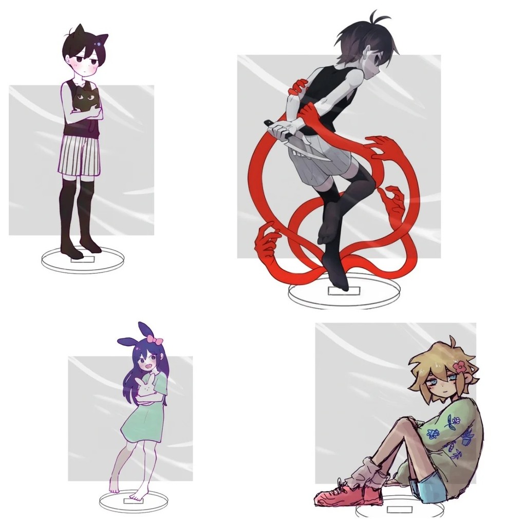 Standee Omori mô hình mica trang trí bàn học nhân vật Sunny Basil Aubrey game Omori quà tặng Anime M