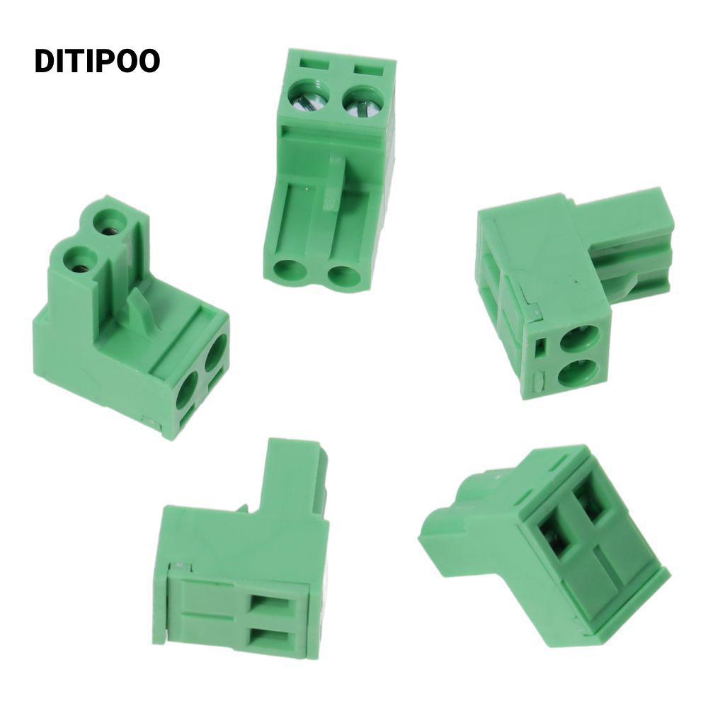 DITIPOO 10 chiếc Vít PCB, PCB Mount 2 Pin Phoenix Type Connector, 3 cực Xanh 5.08mm Pitch KF2EDG Khố