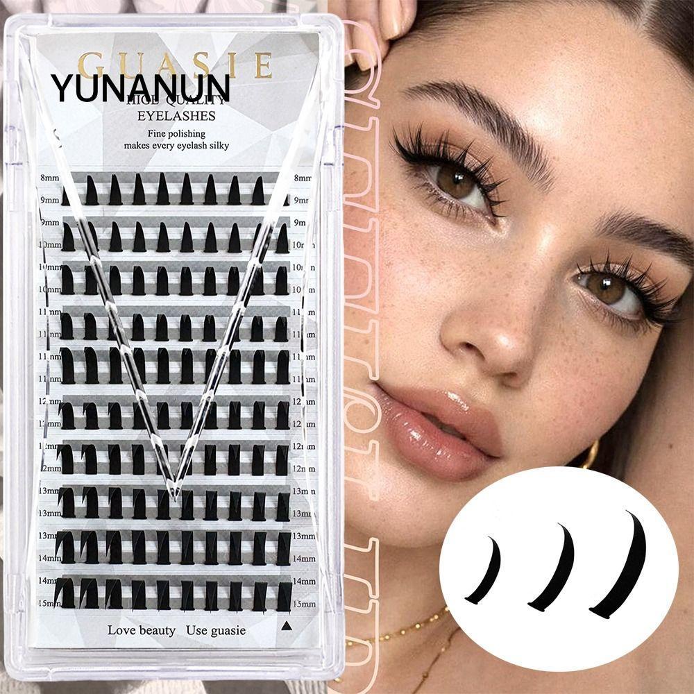 Cụm mi YUNAUN, 8-15mm Baddie Anime Manga Cụm lông mi, Vẻ đẹp nữ C Curl Handmade Volume Spiky Eye Clu