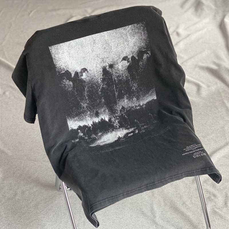 WKAU FOG Double Line ESSENTIALS HHH Loose-fit washed vintage short-sleeve, versatile style T Shirt