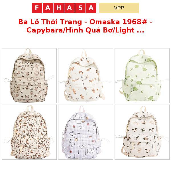 Ba Lô Thời Trang - Omaska 1968# - Capybara/Hình Quả Bơ/Light Colored Capy/Cún Con/Checkered Dog - Xá