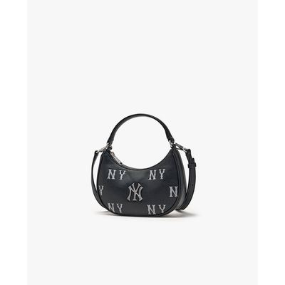 MLB - Túi đeo chéo nữ hình bán nguyệt Classic Monogram Mini_3ACRMM16N-50BKS