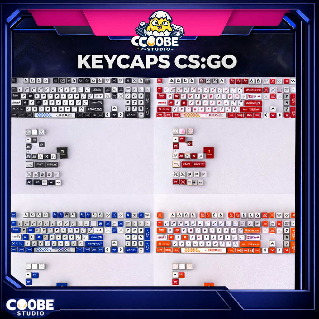 Keycap Print Stream CSGO Pudding Side Transparent xuyên led 4 cạnh nhựa PBT
