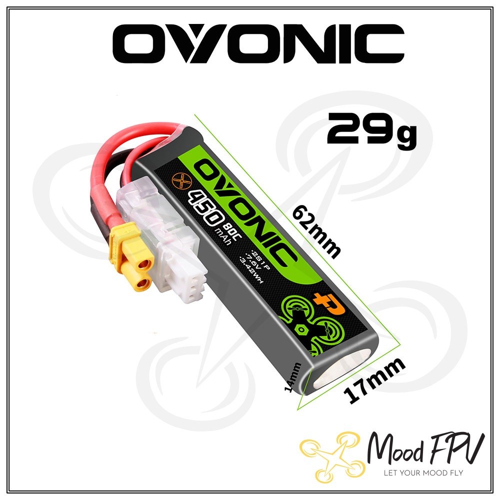 Ovonic FPV 450mah 2S 7.4V 80C 100C Chính Hãng