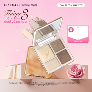 JUDYDOLL Phấn bắt sáng tạo khối 4 ô Highlight Contour Palette Tự nhiên Lâu trôi Chống nước 9g
