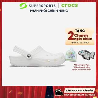 Giày Clog Unisex Crocs Classic - Trắng - 10001-100 ADS01-RM LS100