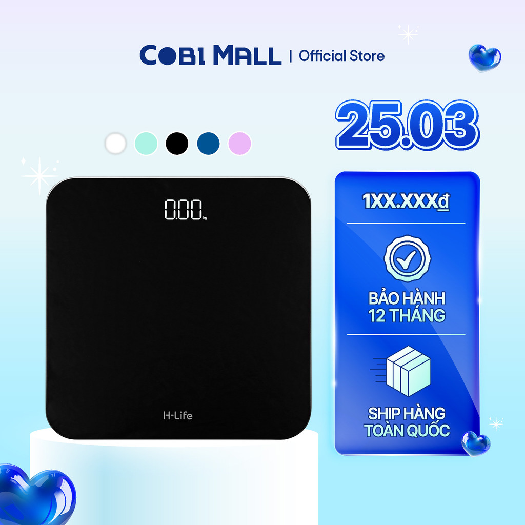 Cân sức khỏe điện tử H-Life - Đo trọng lượng lên đến 180kg - 6 màu