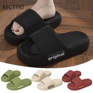 Dép đi biển KECTTIO, Dép mây chống trượt màu trơn, Dép đế dày thời trang EVA đế mềm mùa hè cho cặp đôi nữ