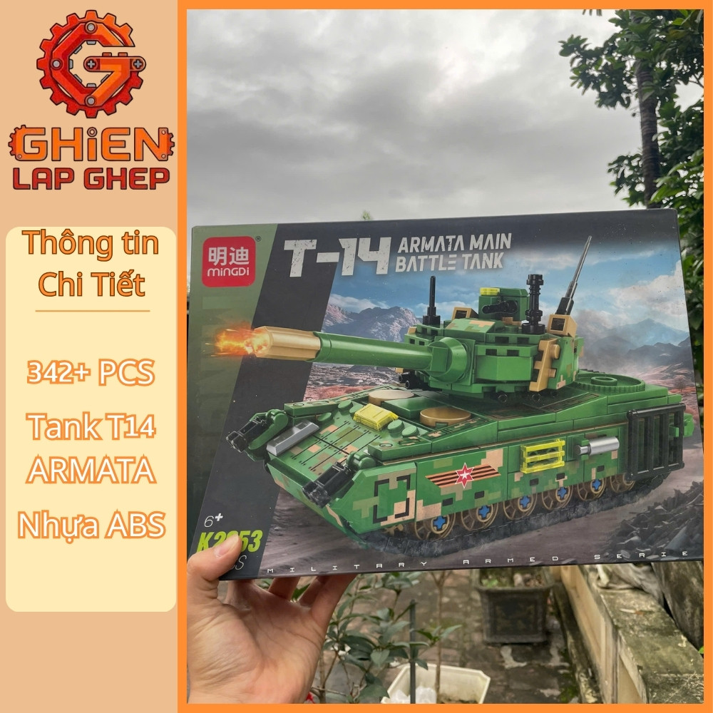Bộ Lắp Ghép Chiến Tăng T14 ARMATA, Lắp Ghép Mô Hình Quân Sự, 342 Chi Tiết, Nhựa ABS