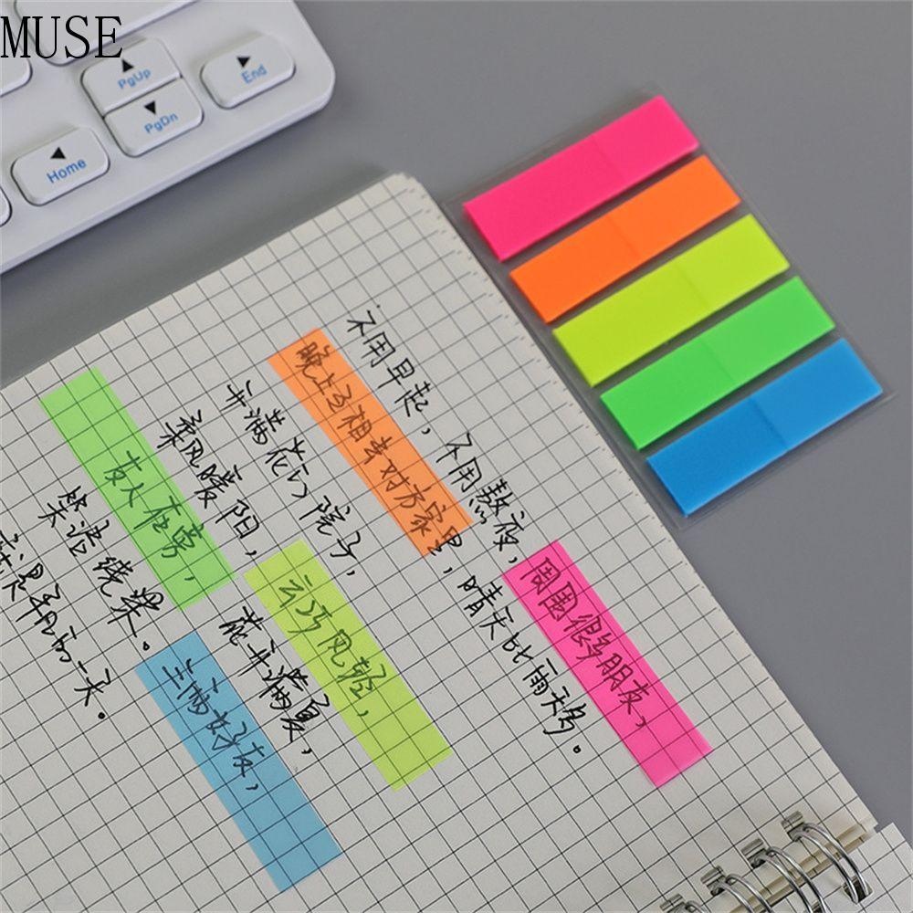 MUSE Huỳnh Quang Memo Pad Giấy Huỳnh Quang Tự Dính Memo Sticker Giấy Màu Memo Pad