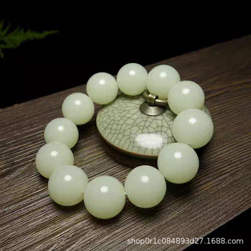 High-quality imitation Xinjiang Hotan jade, white jade, green jade, duck egg green bracelet for men 