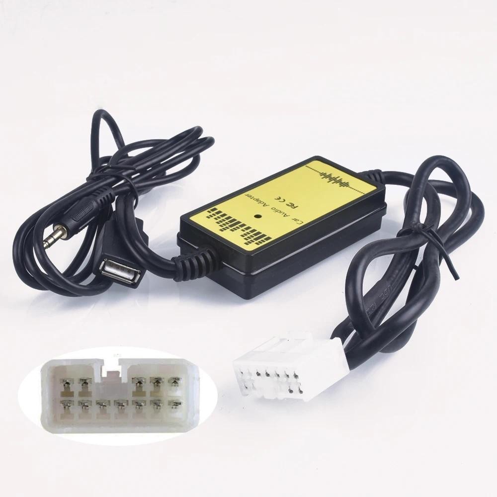 Bộ chuyển đổi CD trên ô tô Giao diện âm thanh MP3 Bộ đổi CD USB AUX (5 + 7) PiN cho Toyota Camry Cor