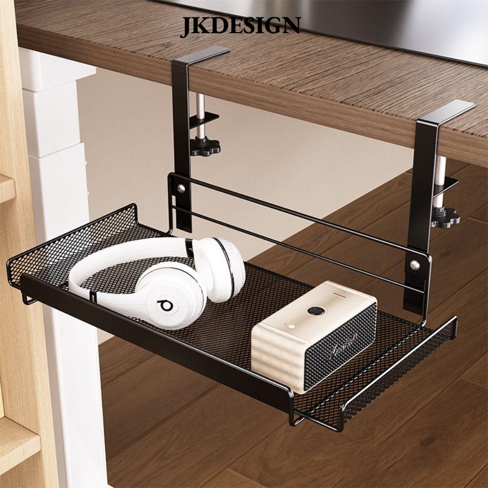 JKDESIGN Cable Organizers, Kệ lưu trữ để bàn bằng thép Khay quản lý cáp, Không cần khoan dưới khay đ