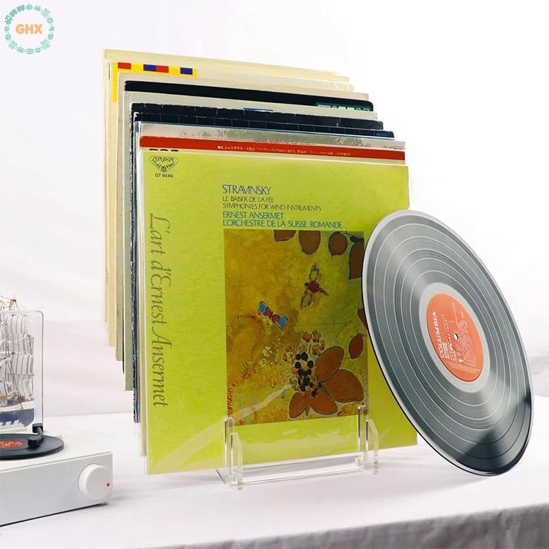 GHX Clear Vinyl Record Holder Vinyl Record Storage Ra Đa Năng Vinyl Record Acrylic Display Ra Stand 