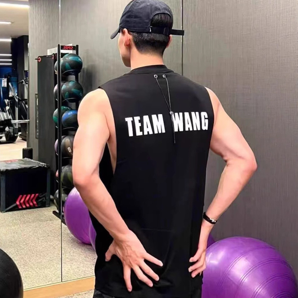 3UDQ TW Jackson Wang's original silicone letter print summer sleeveless loose vest T Men's T-shirt