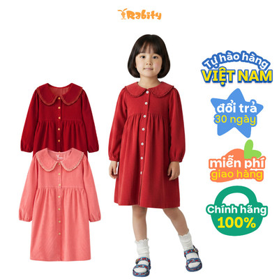   Đầm nhung dài tay bé gái Rabity 951.020