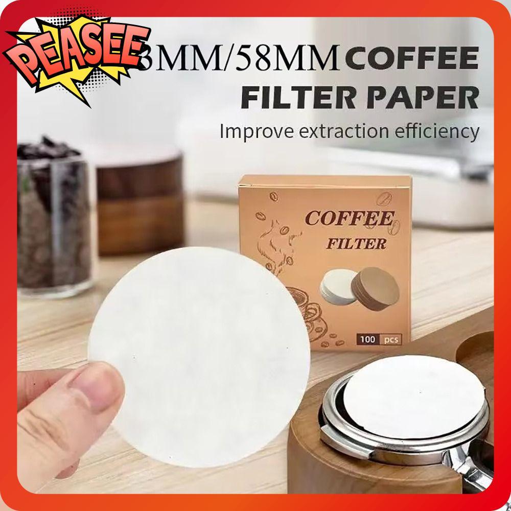 [PEASEE] 100 Giấy lọc nước, Giấy lọc cà phê đa năng dùng một lần, Vòng bền 51 / 53 / 58mm Espresso P