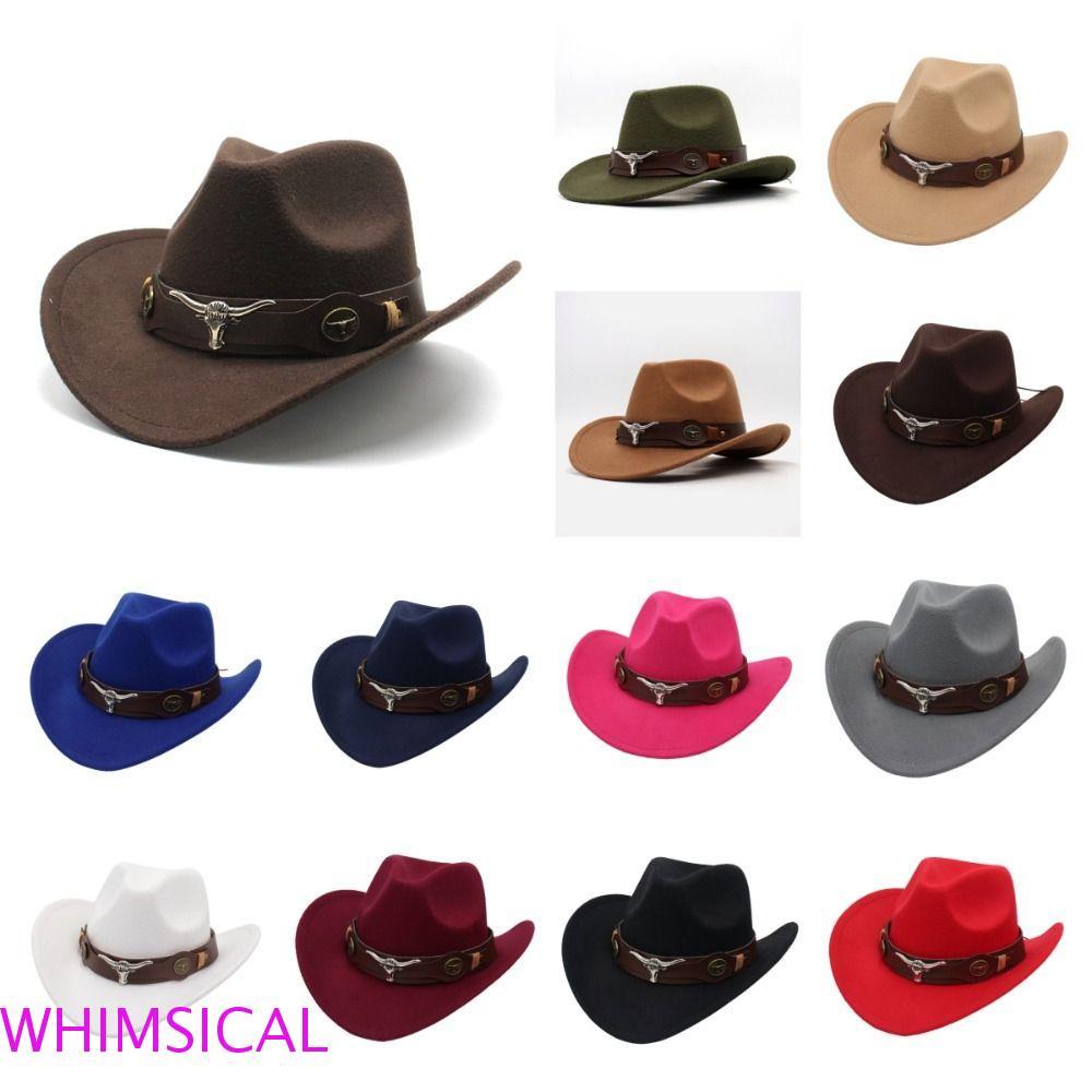 Mũ jazz cowgirl whimsical, làm từ len với vành rộng style phương Tây, phù hợp cho cosplay hoặc dự ti