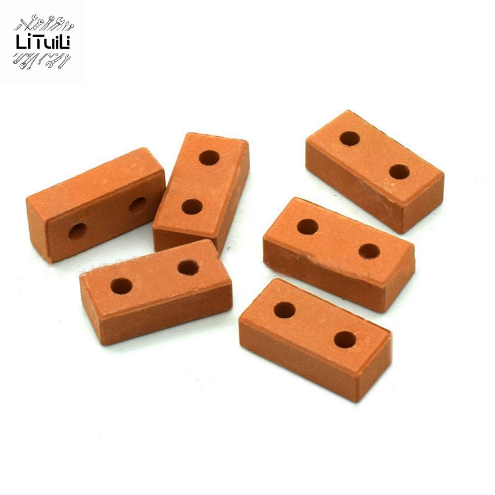 Mẫu gạch mini thật AKAMA, 1 / 12 1 / 16 Đồ chơi gạch giả DIY bền bỉ, Gạch mini tỷ lệ 1 / 12 Đỏ Mini 