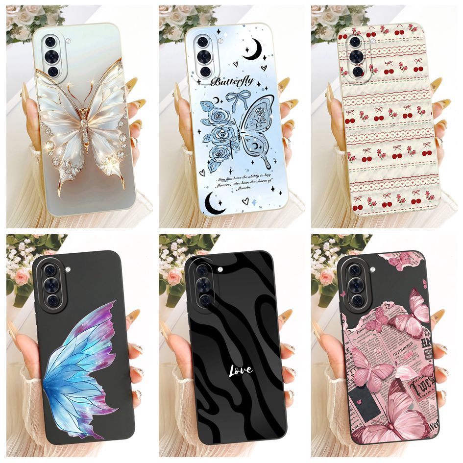 Ốp Lưng Mới Cho Huawei Nova 10 NCO-LX1 NCO-LX3 / Nova 10 Pro GLA-LX1 Vỏ Bướm Thời Trang Silicon Mềm 
