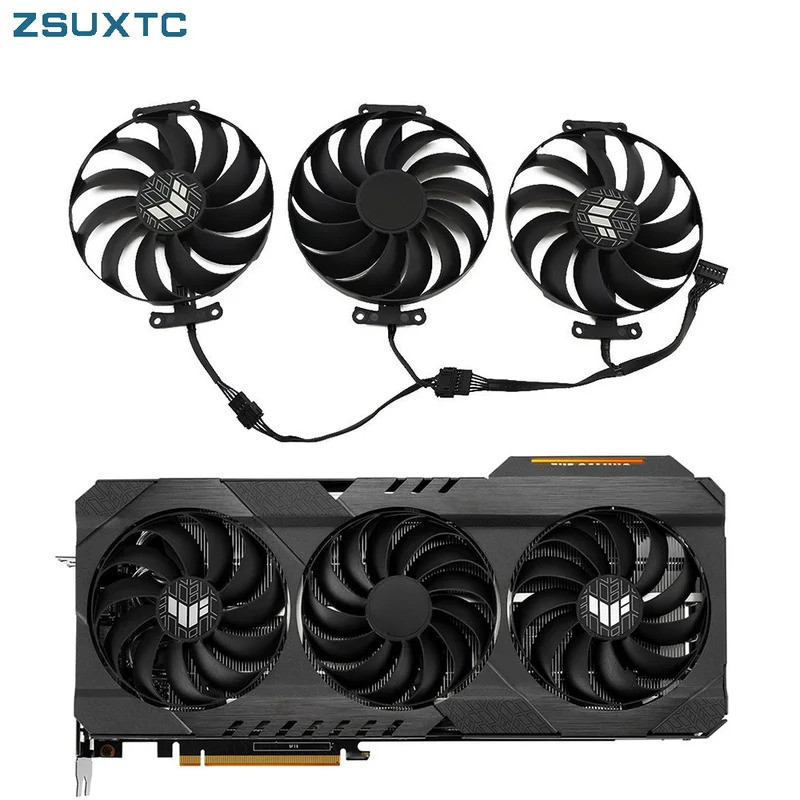 HL 7PIN T129215QUẠT GPU SU 6800XT Cho ASUS Radeon RX 6950XT 6900XT 6800 6800 XT TUF OC GAMING Card Đ