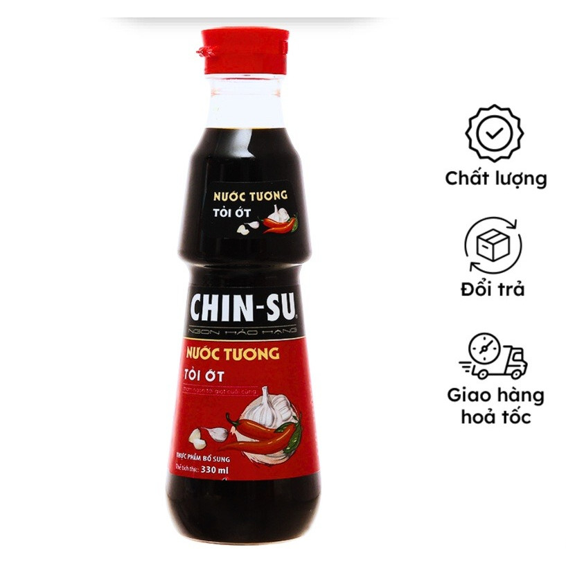 Nước tương Chinsu tỏi ớt chai 330ml