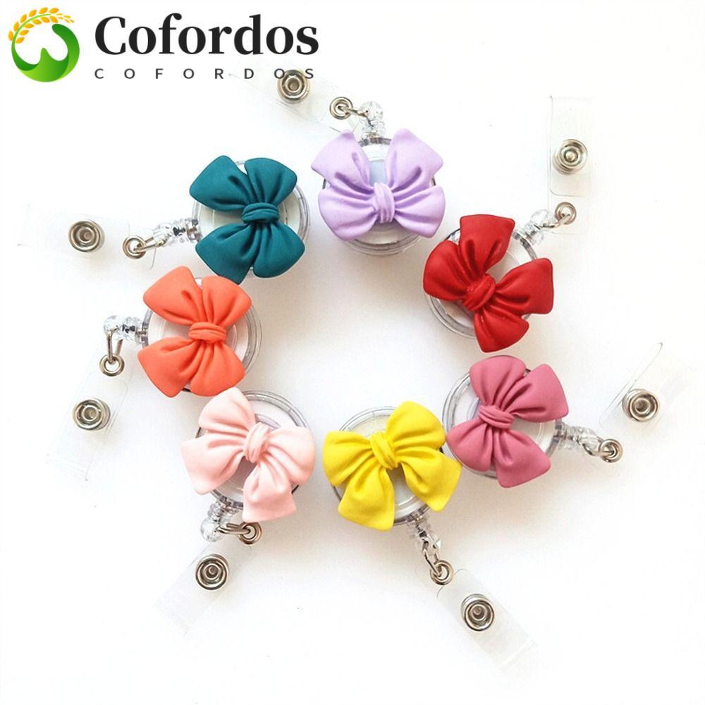 COFORDOS Giá đỡ huy hiệu có thể thu vào, Thẻ tên 3D Flora Nurse Badge Reel, Thẻ ngực nhựa nơ dễ thươ