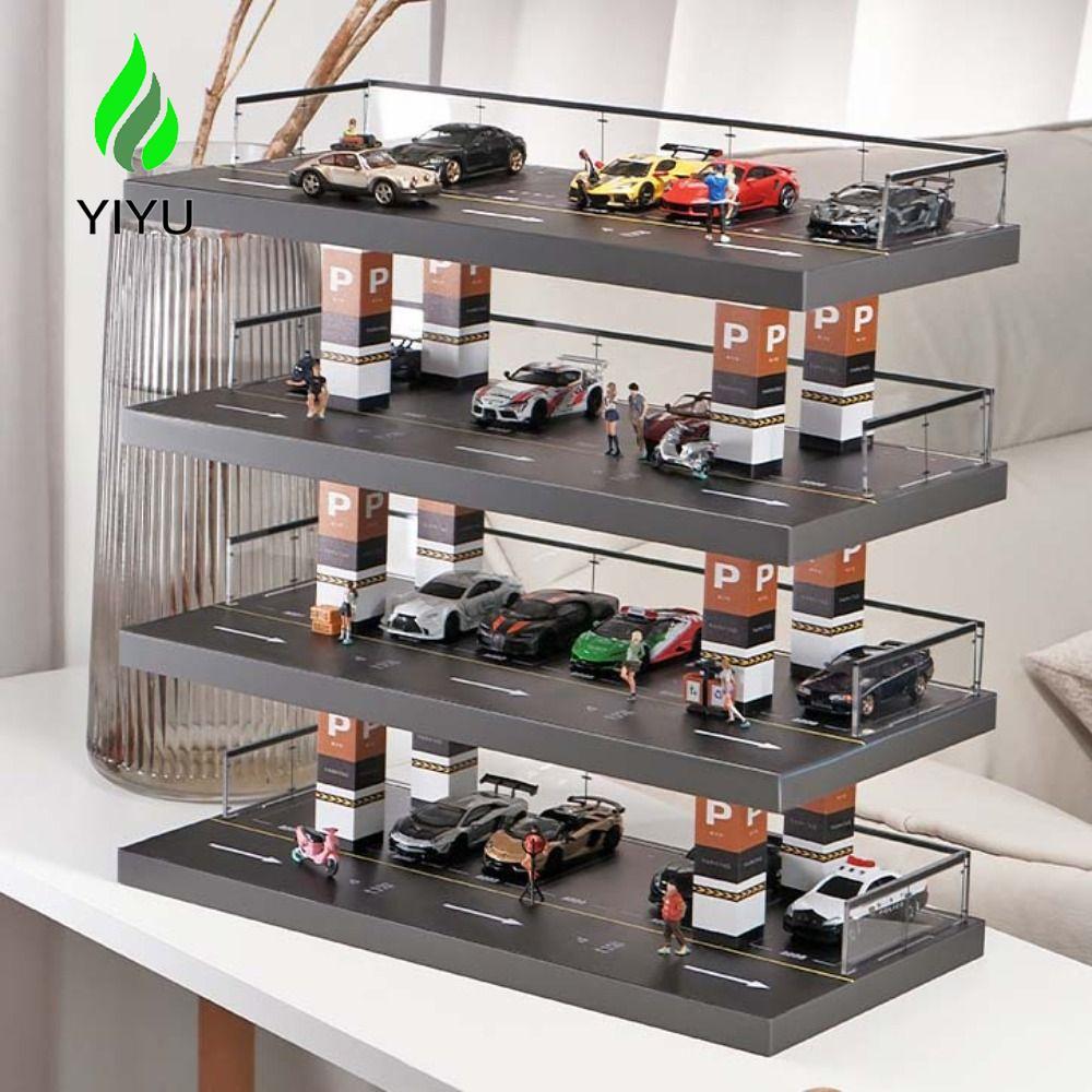 Mô hình bãi đậu xe YIYU, Giá trưng bày mô hình ô tô tỷ lệ 1: 64, Mô phỏng tinh tế Acrylic Bãi đậu xe