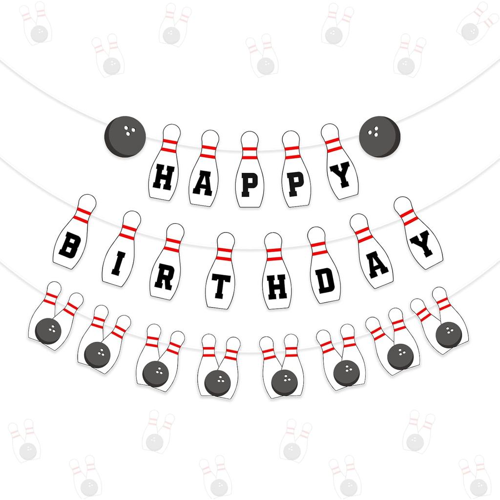 Bowling Sinh Nhật Trang Trí Tiệc Bộ Chúc Mừng Sinh Nhật Bowling Biểu Ngữ Vòng Hoa Bowling Chúc Mừng 