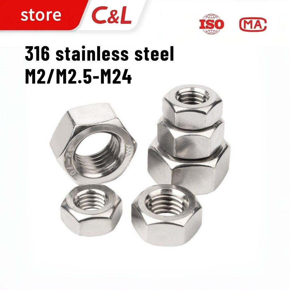 Đai Ốc / Tán Dẹp / Tán Ecu Inox 316 Dùng Cho Bulong / Đai Ốc Lục Giác M2 / M2.5-M24 [CL-MB-1]