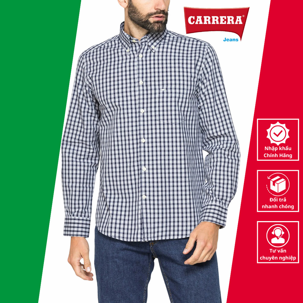 Áo Sơ Mi Nam Dài Tay Checked Shirt - Carrera Jeans - Nhập Khẩu Trực Tiếp Từ Italy_213A1230A_L014