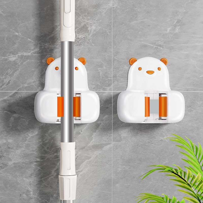 Hot Sale#Jiabanshou No-Drill Hook Adhesive Hook Mop Wall-Mounted Clip No-Trace Bathroom Balcony Stor
