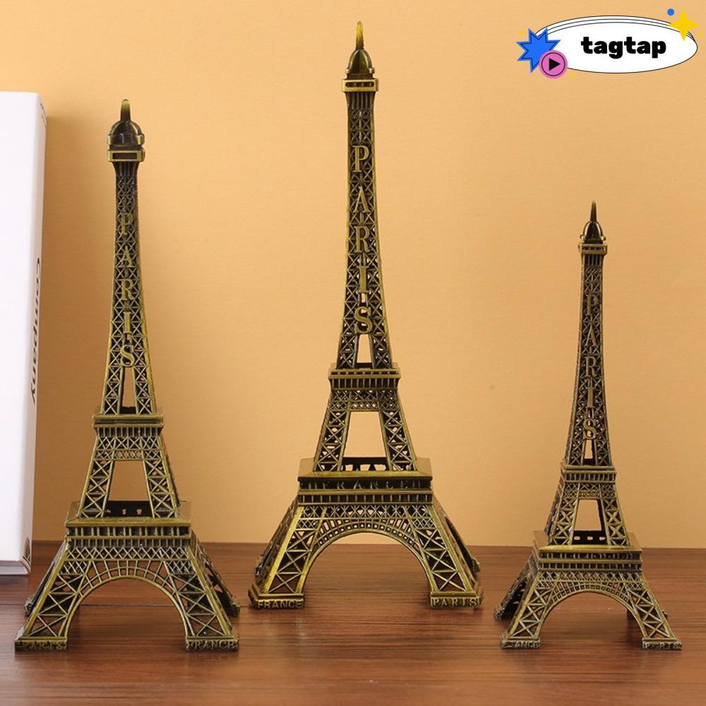INNEW Tượng Tháp Eiffel, Mô hình tháp Eiffel kim loại 7 kích cỡ, có hộp Đồng Thiết kế tinh tế Tháp E