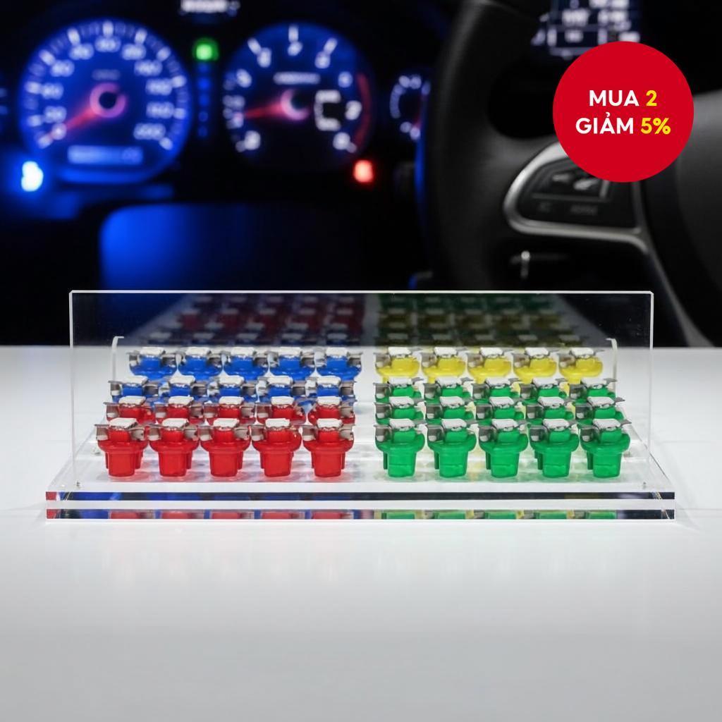 10 bóng đèn LED T5 B8.5D 5050 SMD cho bảng điều khiển 12 Volt