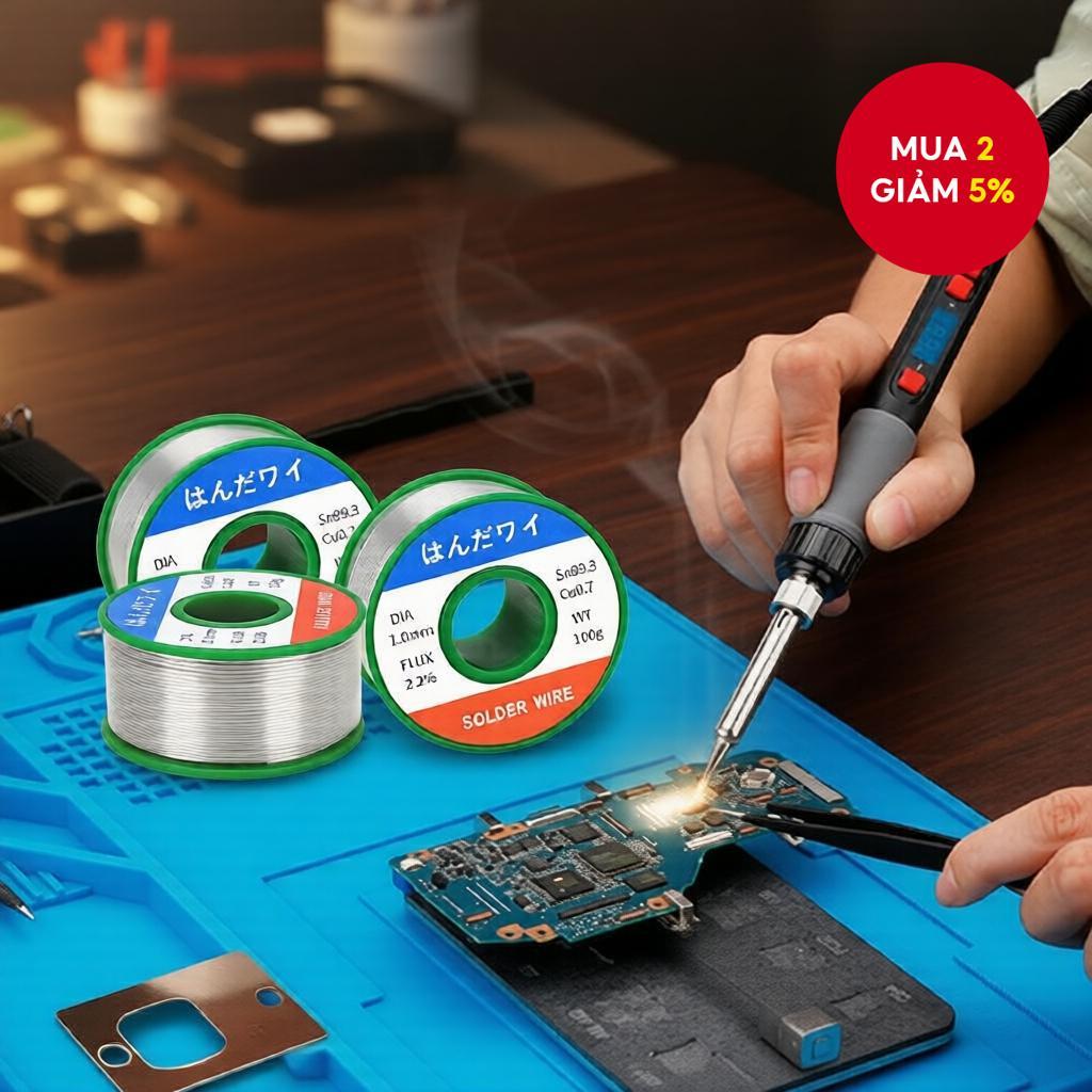 Dây hàn Sn99.3Cu0.7 không chì, độ tinh khiết cao, thân thiện môi trường, lõi nhựa nhiệt độ thấp, khô