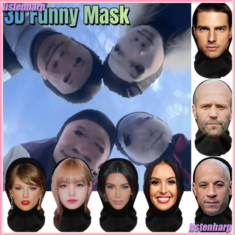 3D Full Face Mask In Hình Ngộ nghĩnh Balaclava Thời Trang Cosplay Nhập Vai In Hình Jason Statham Tay