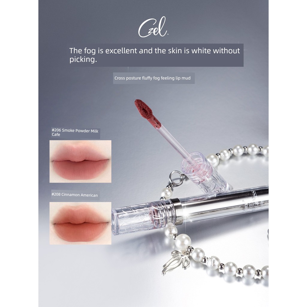 CZEL CZEL Lông Mờ Môi Bùn Nhung Matte Lip Gloss Son Bóng Son Môi Nữ Không Dễ Dính Cốc
