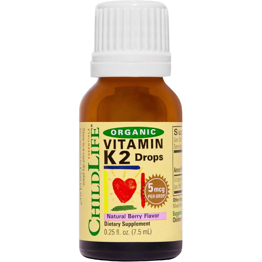 TRẺ EM Essentials Vitamin K2 Drops hữu cơ - Trẻ mới biết đi Vitamin K, K2 plement, Vitamin K2 MK7, L