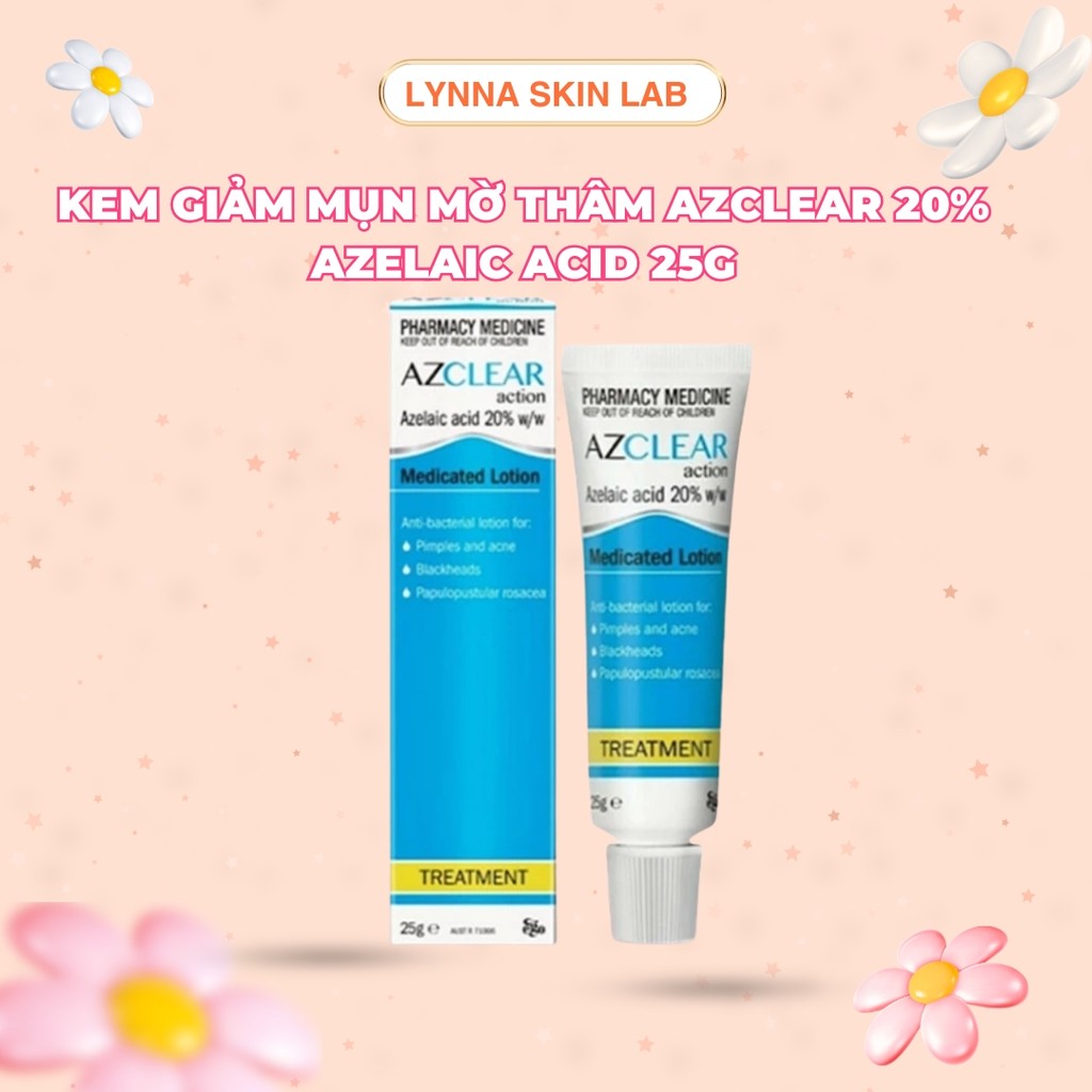 Kem giảm mụn mờ thâm Azclear 20% Azelaic Acid 25g – Làm dịu da, thông thoáng lỗ chân lông