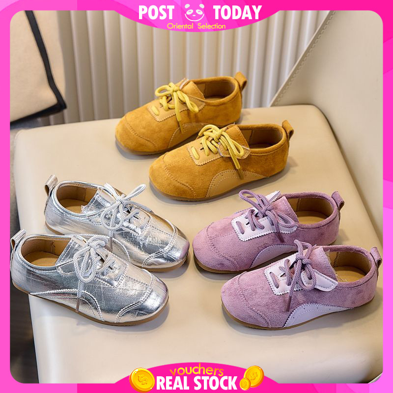 🇻🇳Sẵn hàng🇻🇳 Old Money Girls Flats Bề mặt mềm Low Top Baby Boy German Training Shoes Đế mềm