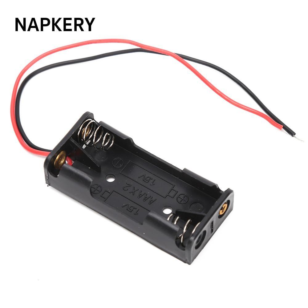 NAPKERY 10 Cái Giá đỡ pin AAA 3 × 1.5V, PP có dây 15cm Giá đỡ pin AAA 2 × 1.5V, Giá đỡ 2 × 1.5V AAA 